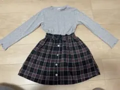 マザウェイズ長袖ワンピース チェック柄