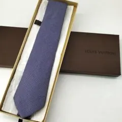 N806 美品 ルイヴィトン 総柄 刺繍 モノグラム 高級 ネクタイ メンズ
