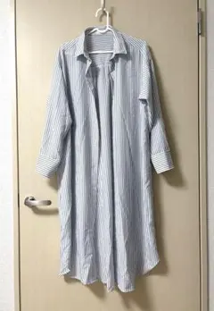 サマンサモスモスブルー　ストライプ ロングシャツ サイズ:M