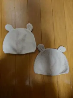 耳付きベビー帽子 44-46cm 2組セット