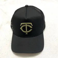 ツインズ　キャップ　MLB ニューエラ　黒　アルファインダストリーズ