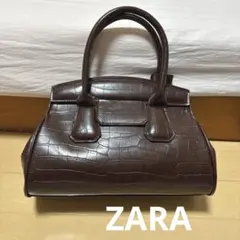 ZARA クロコ型押し2way ハンドバック ショルダーバック
