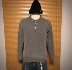 ダークコア　レイヤード　ヘンリーネック長袖tシャツ　y2k グランジ　お兄系