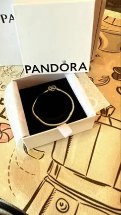 PANDORA Disney14金ダイヤ ミニーマウス チャーム, ブレスレット
