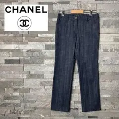 【美品】CHANEL シャネル　ココマーク　エンブレム　ワッペン　デニムパンツのサムネイル