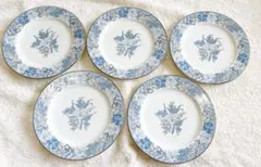 桂由美ブランド YUMI KATSURA 青 花柄プレート １６cm ５枚セット