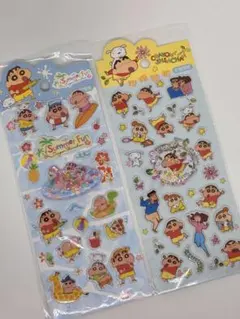 新品 クレヨンしんちゃん ウォーターシール ぷくぷくシール 2枚セット