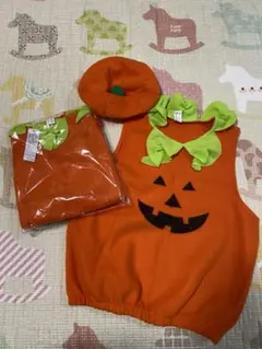 子ども　ハロウィン衣装　コスプレ　パンプキン　110cm 2枚セット　ハロウィン