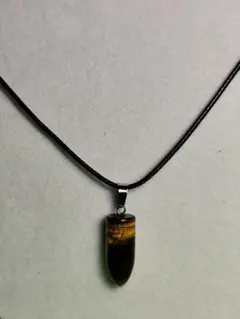 タイガーアイ 銃弾型ネックレス＋馬モチーフ型ペンダントトップ 「ST」