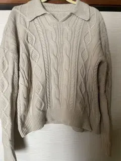 select MOCA ベージュ ケーブルニットセーター F