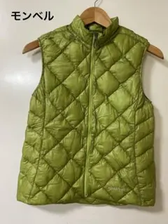 良品　モンベル　ダウンベスト　レディースS、Ｍサイズ モスグリーン　軽量