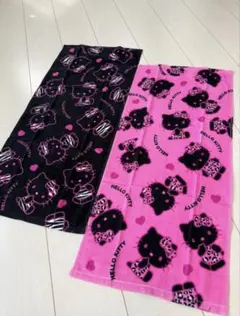 新品未使用品‼️ハローキティ♡Kitty ブラックキティ フェイスタオル 2