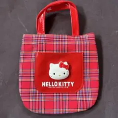 サンリオ　キティちゃん　HELLO KITTY チェック柄　ミニハンドバッグ