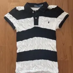 Polo by Ralph Lauren 半袖ポロシャツ S 黒白ストライプ