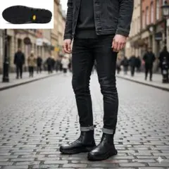 完売品 大人気 ザラ ZARA ビブラムソール 牛革 サイドゴアブーツ 41