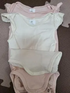 H＆M 2点セットロンパース 真夏にこれ1枚でも可愛い ヒラヒラロンパース