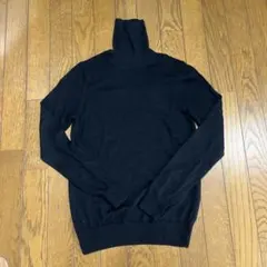 無印良品　タートルネック　洗えるセーター　M 黒