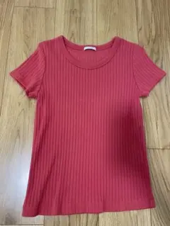 BAYFLOW ピンク リブ編み Tシャツ サイズ2