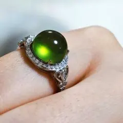 宝石級テリ】高品質天青凍 リング✨瑞々しい氷種 稀少色 指輪s925 翡翠 