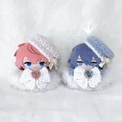 【ライトブルー】にじぱぺっと 10cm ぬい服 ベレー帽&ケープセット
