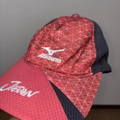 Mizuno 日本代表 キャップ 赤黒