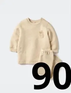 UNIQLO ユニクロ　キルトパジャマ　ベージュ　クマ　90 ③