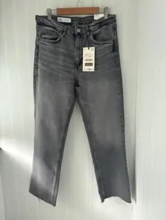 【新品】ZARA TRF CROPPED FLARE グレー デニムパンツ