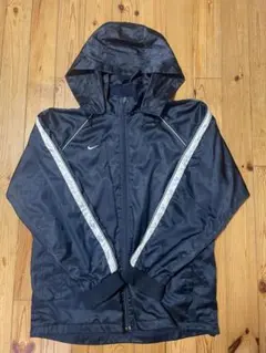 00s NIKE ナイロンジャケット フード収納可能 Lサイズ 紺