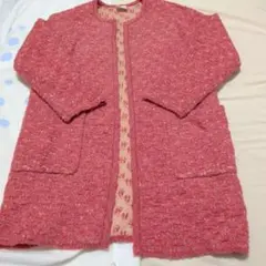 ユマコシノ。ループヤーン二重編み。アルパカ混。ニットコート。