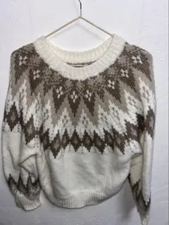 GU ノルディック柄長袖ニット