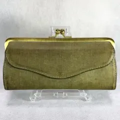 本革がま口財布・グリーン