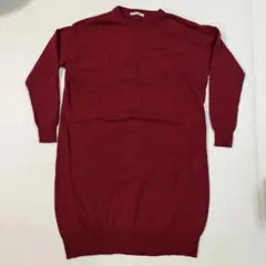美品 KBF ニット チュニック ワンピース ドロップショルダー 赤