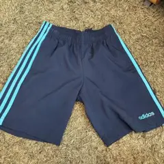 adidas 3本ライン ハーフパンツ ネイビー