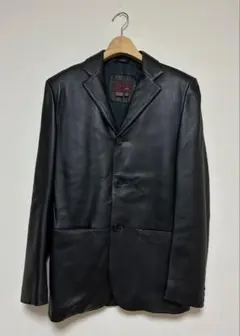 ZARA/レザーテーラードジャケット/size S/黒/リアルレザー