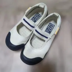 ムーンスター キャロット 上履き 17.5cm ホワイト/ネイビー