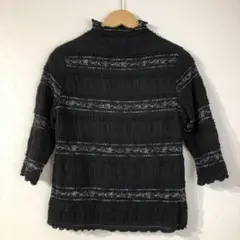 黒 ブラウス 長袖 綿