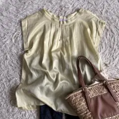 【A DAY IN THE LIFE】ヴィンテージサテンフレンチスリーブブラウスのサムネイル