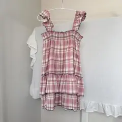HELLO.SANFRANCISCO チェックチュニックワンピ ピンク
