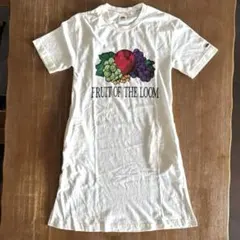 FRUIT OF THE LOOM ロゴ白Tシャツワンピース　美品のサムネイル