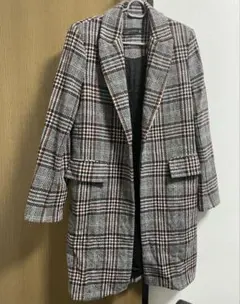 ZARA グレンチェック　チェスターコート