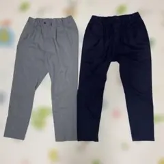 グレーとネイビーのパンツセット