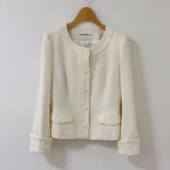 Pinky&Dianne ノーカラージャケット 38 アイボリー