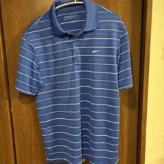 NIKE GOLF DRI-FIT ポロシャツ M 青/白