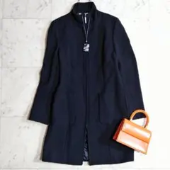 マレーラ　ロングコート　ミックスツイード　裏地柄あり　女優襟　近年モデル　42 マレーラ ロングコート ミックスツイード 裏地柄あり 女優襟 近年モデル 42