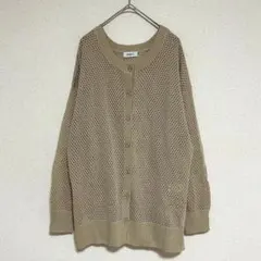 ＊NAVYネイビー カーディガン 羽織 メッシュ 長袖 春夏 ベージュ Fのサムネイル