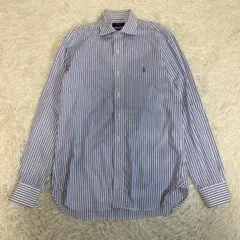 美品　ラルフローレン　ストライプシャツ　カスタムフィット　イージーケア　L