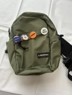 LINGRUI オリーブグリーン スリングバッグ