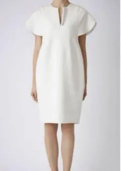 YOKO CHAN 40 L ペタルスリーブ パール ワンピース 白 2025年最新