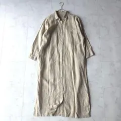 URBAN RESEARCH DOORS リネン シャツワンピース ベージュ