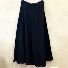 美品　フレアロングスカート ブラック　S M L ワッフル生地